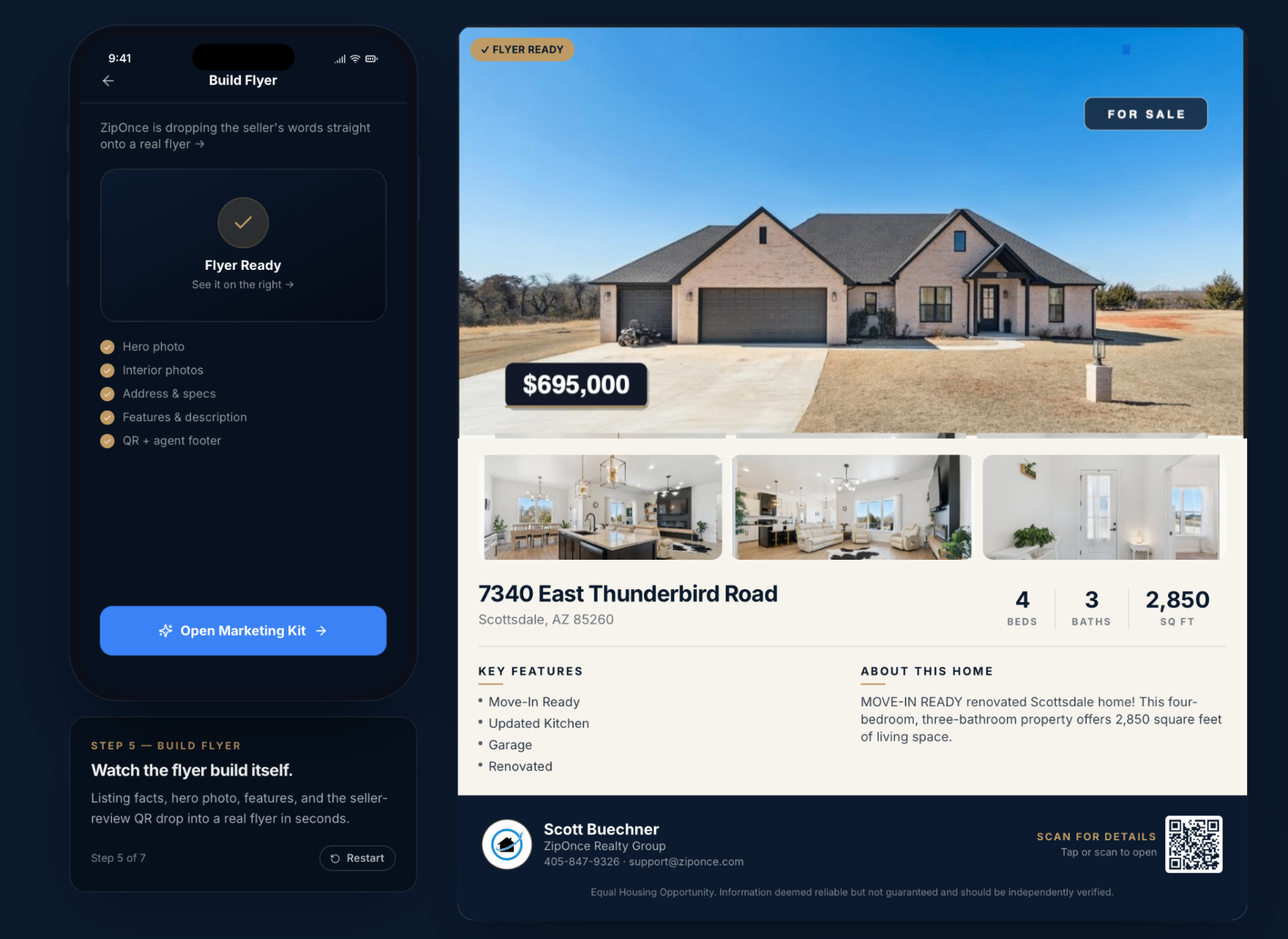 ZipOnce™ — Source-true real-estate listing generation